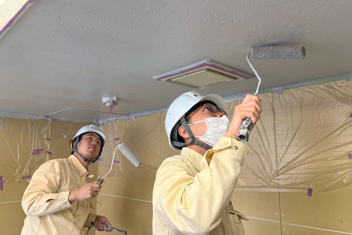 天井塗装の工程